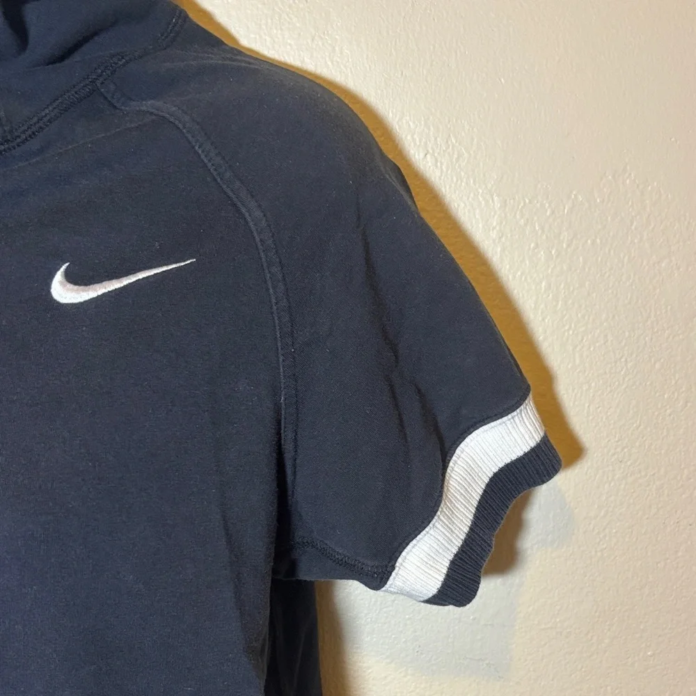 Nike Women's Black and White Hooded Jacket